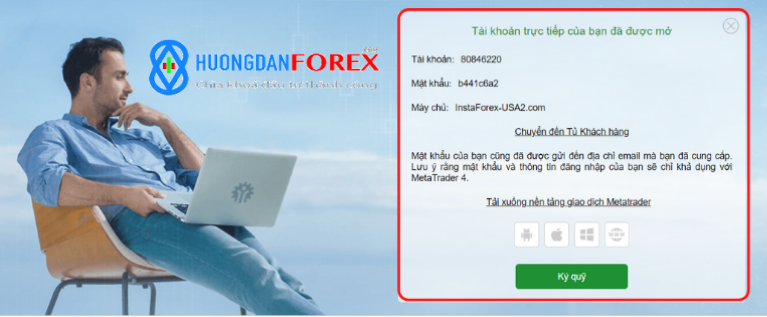 Mở tài khoản Insta Forex