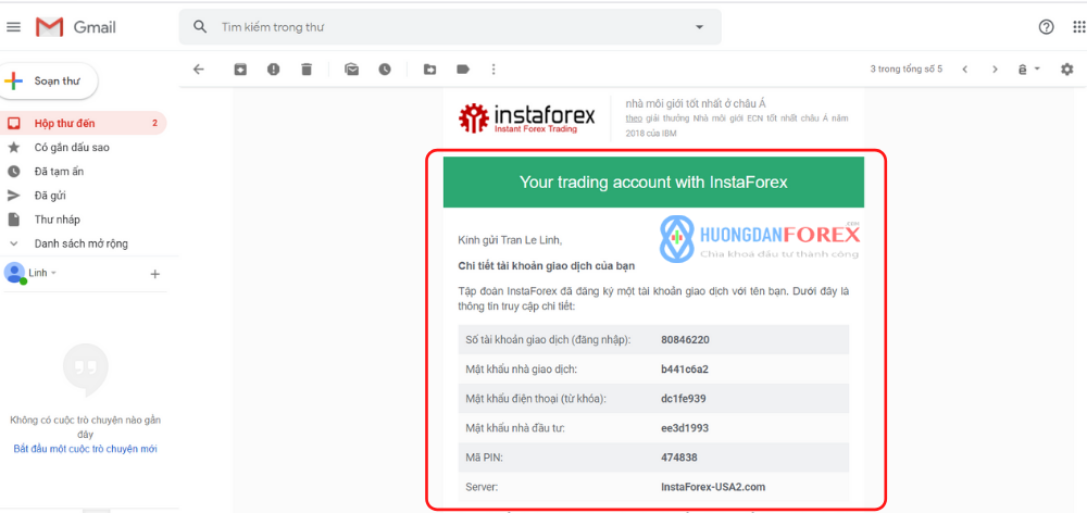 Mở tài khoản InstaForex